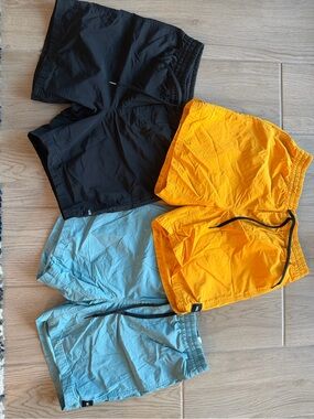 Men's Board Shorts Bundle - Black, Yellow & Light Blue
